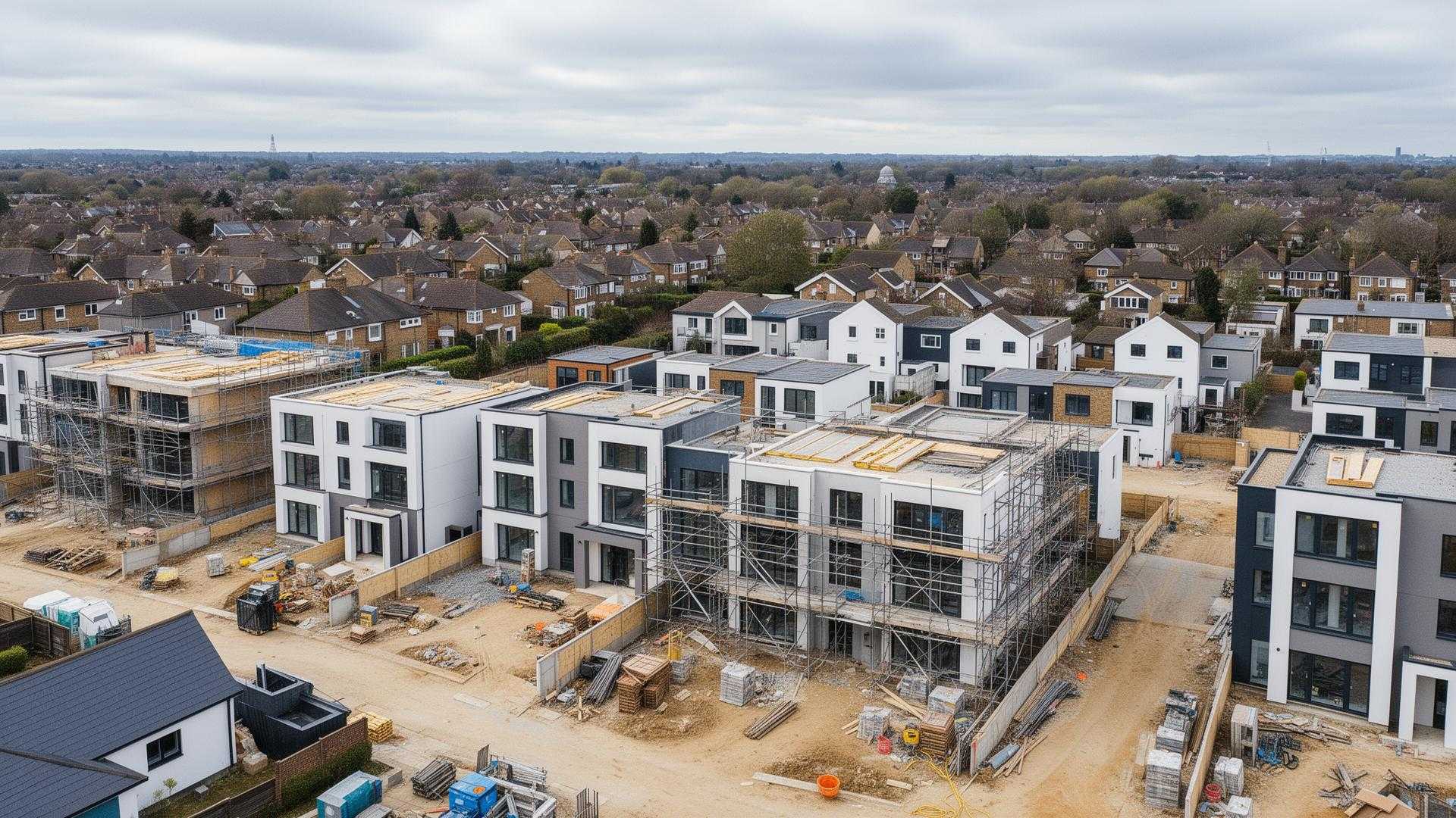 Modern residential development under construction