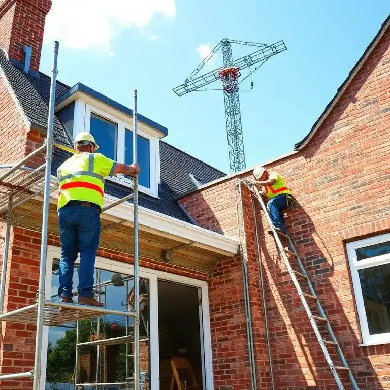 Home extension construction site in London