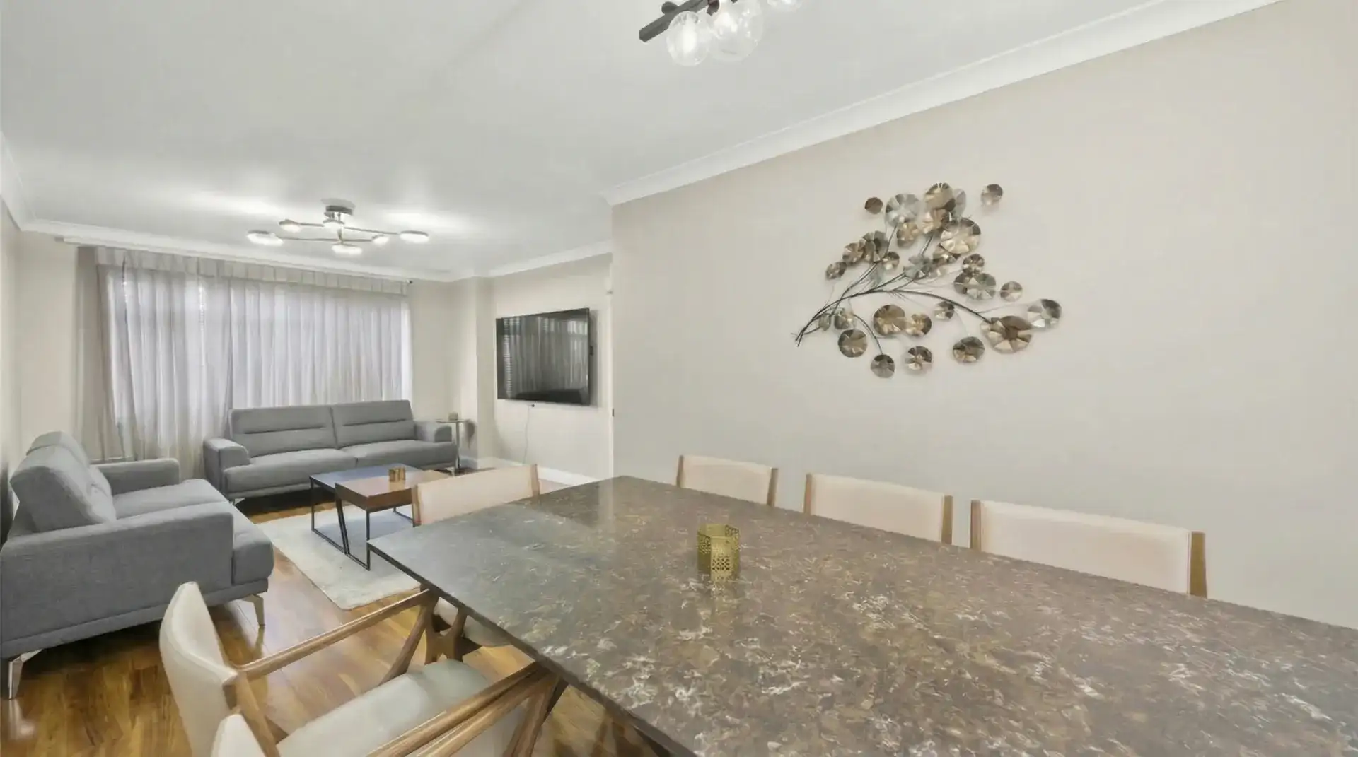 Modern open-plan living and dining area after renovation in Uxbridge, West London